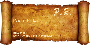 Pach Rita névjegykártya